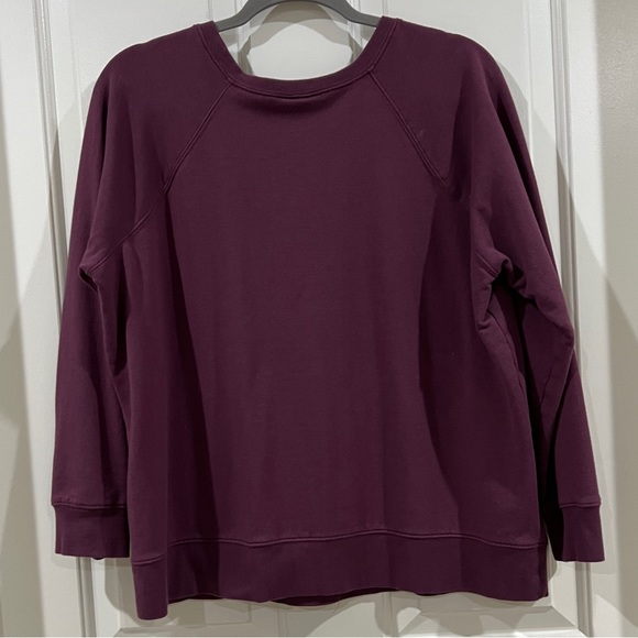 Women’s TORRID PLUS BLESSED Sweatshirt in a Wine Color - Picture 2 of 7
